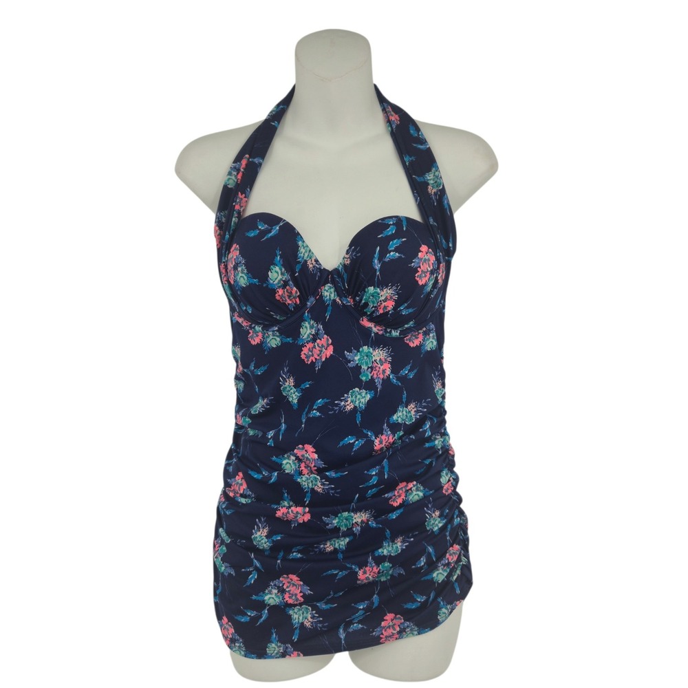 Victoria's Secret Swimsuit Women 36B Floral Halter Tankini Top Vacation Beach